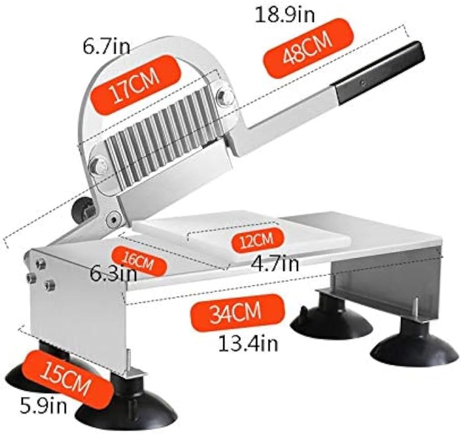 Sunzone WPF-25 Commercial Wolf Tooth Potato Slicer, Stainless Steel Wavy Crinkle Potato Knive, Manual French Fry Cutter, Multifunctional Vegetable Chopper for Home Kitchen Restaurant