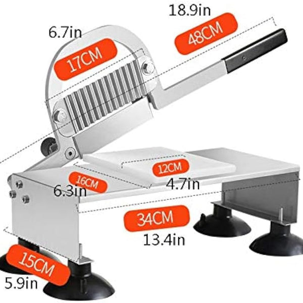 Sunzone WPF-25 Commercial Wolf Tooth Potato Slicer, Stainless Steel Wavy Crinkle Potato Knive, Manual French Fry Cutter, Multifunctional Vegetable Chopper for Home Kitchen Restaurant