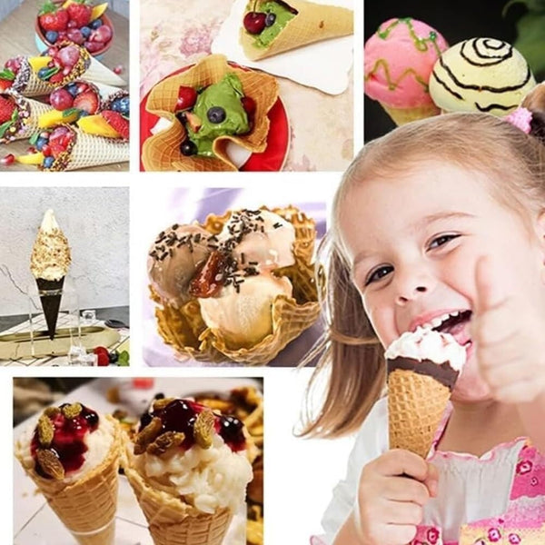 Sunzone VCN-2A Electric waffle maker, commercial ice cream cone maker, temperature and time control, for cones or omelets(Double Head)