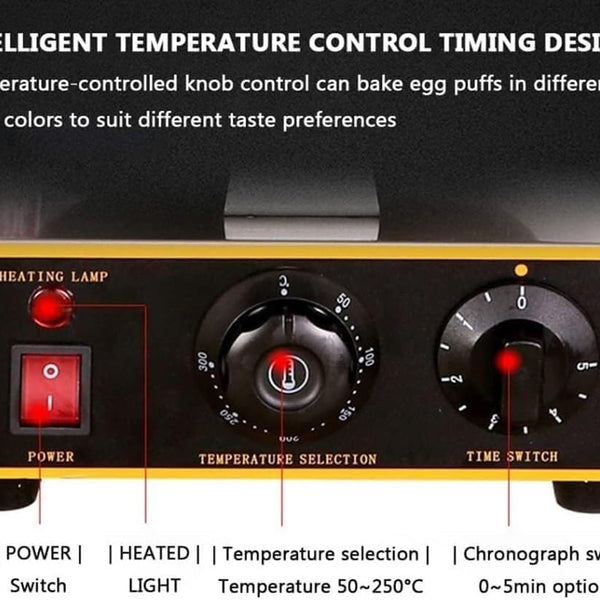 Sunzone VCN-2A Electric waffle maker, commercial ice cream cone maker, temperature and time control, for cones or omelets(Double Head)
