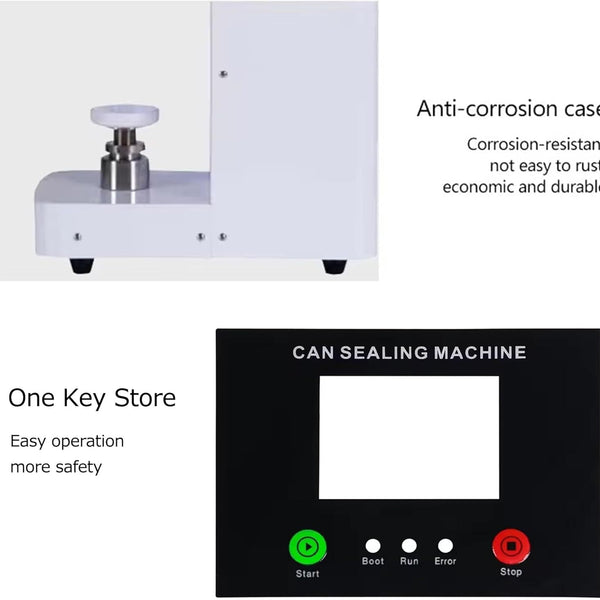 Sunzone Commercial Can Sealing Machine, Automatic Rotary Can Sealing Machine, Caliber 45-85mm, Can Sealing Height 45-170mm, for Plastic Cans, Aluminum Cans
