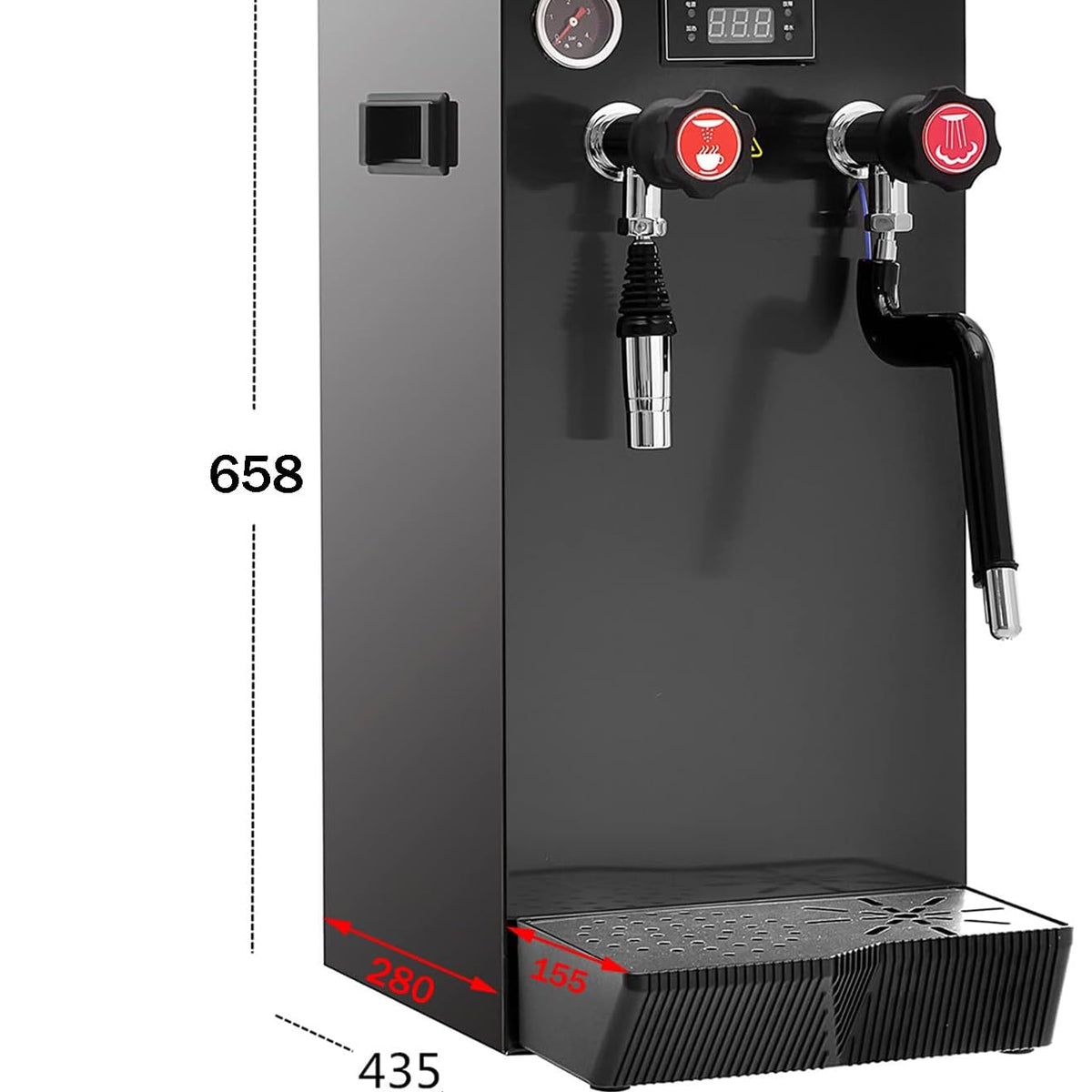 Sunzone AK-08Z Commercial Milk Frother, Automatic Steam Boiling Water Machine, with LED Display, for Coffee/Tea Shop