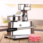 Sunzone A-100 Hamburger Press, Non-Stick Hamburger Patty Maker with Greaseproof Papers, Stainless Steel Burger Press Machine, Aluminum Burger Maker for Kitchen BBQ Grill,6"(150mm)