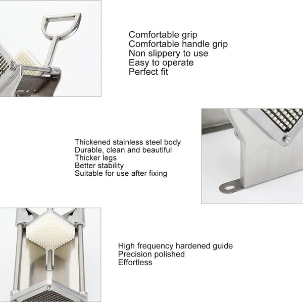 Sunzone WPF-16 Professional Stainless Steel French Fry Cutter Heavy Duty Potato Cutter for Commercial Use