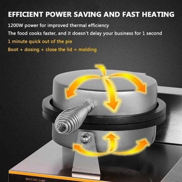 Sunzone VCN-2A Electric waffle maker, commercial ice cream cone maker, temperature and time control, for cones or omelets(Double Head)