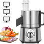 Sunzone Q1C  Electric Vegetable Dicer Stainless Steel Food Processor 16-Cup 300W Commercial Veggie Chopper Heavy Duty Fruits Cutter with 1/4" 3/8" 1/2" Blades Auto Discharge for Carrot Potato Onion
