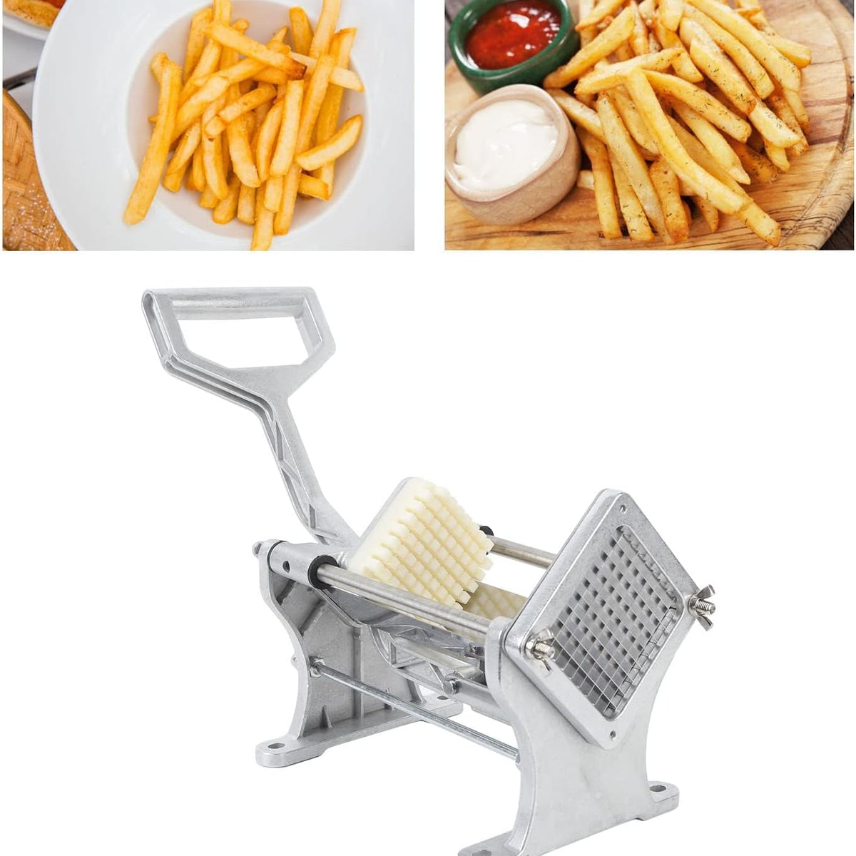 Sunzone WPF-16 Professional Stainless Steel French Fry Cutter Heavy Duty Potato Cutter for Commercial Use