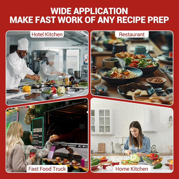 Sunzone J23A Commercial Food Processor,food Chopper With 3mm/4mm/7mm Shred And 2mm/4mm Slice, Stainless Steel Electric Vegetable Slicer For Hotel Kitchen Restaurant