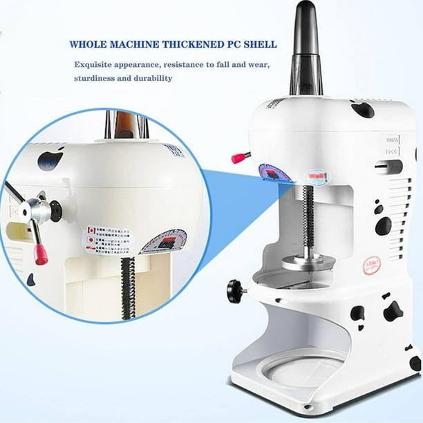 Sunzone A-288 Commercial Ice Shaver 350W 198lbs/h Electric Snow Cone Maker with Adjustable Ice Texture Ice Crusher Smoothie Machine Slush Machine Ice Cream Smooth Cocktail 110V