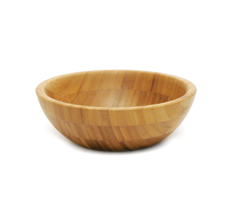 Sunzonel E-214 Bamboo Wood Salad Bowl, Small, 7" Diameter x 2.25" Height, Single Bowl