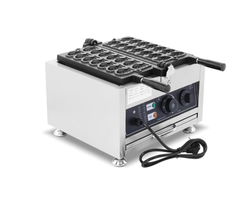 Sunzone 1101Y Commercial 12pcs mini Fish Shape Waffle Snack Making Machine Korean Japanese Taiyaki Electric Waffle Maker (110v)