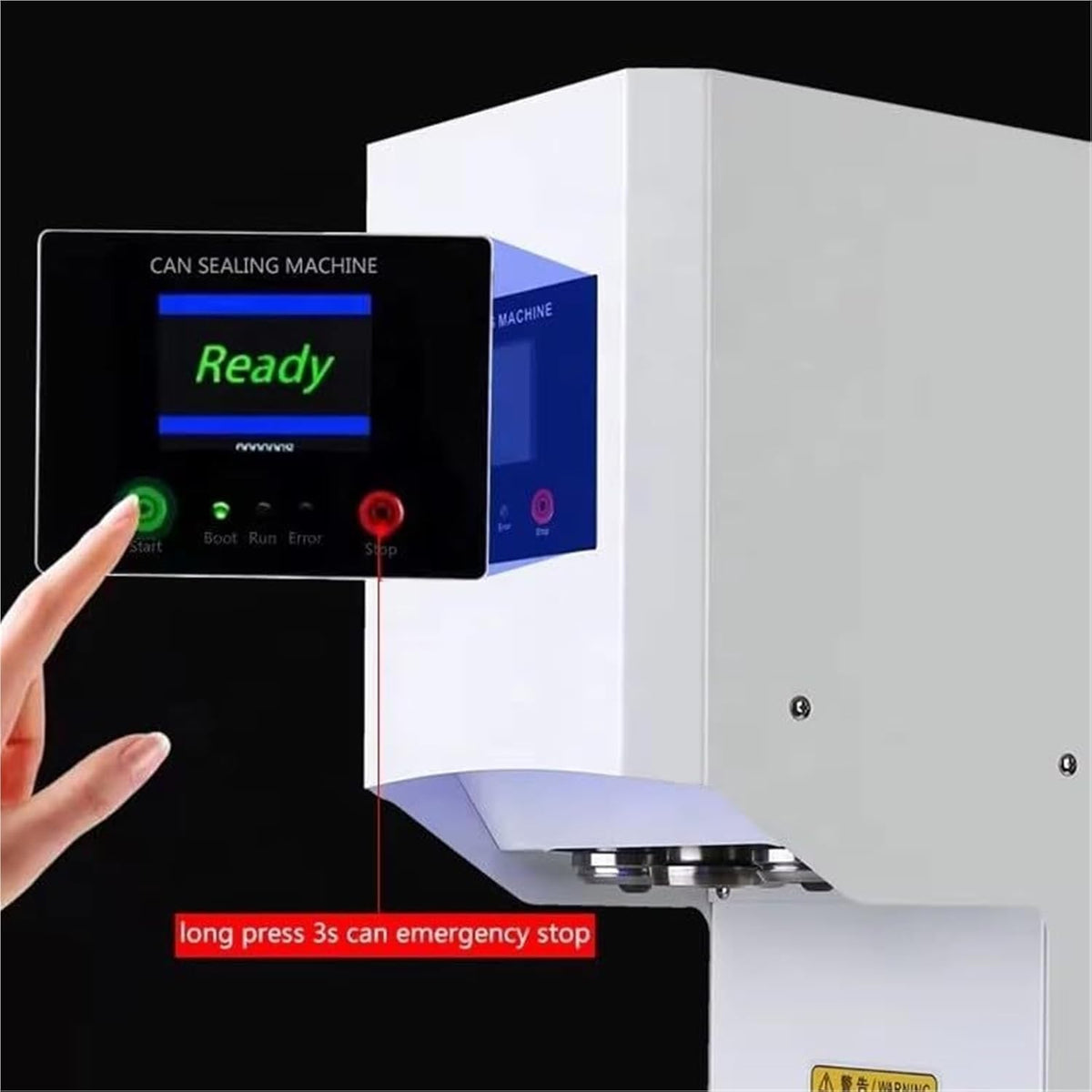 Sunzone Commercial Can Sealing Machine, Automatic Rotary Can Sealing Machine, Caliber 45-85mm, Can Sealing Height 45-170mm, for Plastic Cans, Aluminum Cans